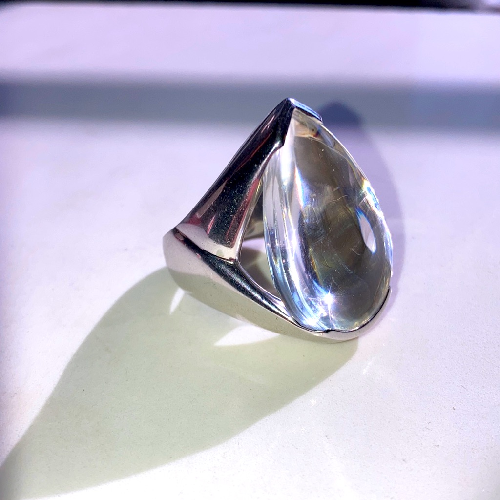 New Original Baccarat Silver Baccarat Ring Size 6.5